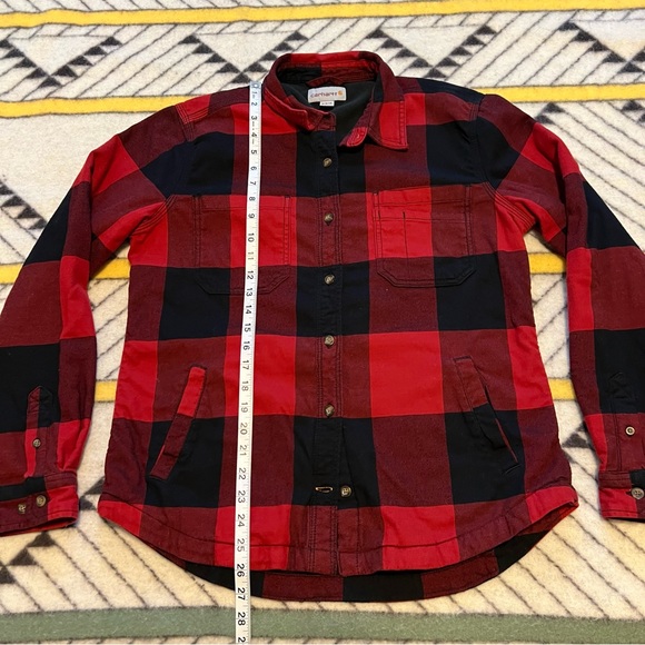 Carhartt women’s fleece lined flannel button down shirt - Picture 9 of 16